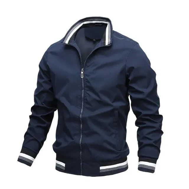 2024 Men's Jacket Spring and Autumn Stand Collar Zipper Outdoor Sports Coat Oversized Tops Windbreaker Varsity Jacket for Men