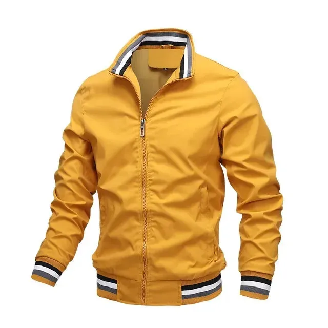 2024 Men's Jacket Spring and Autumn Stand Collar Zipper Outdoor Sports Coat Oversized Tops Windbreaker Varsity Jacket for Men