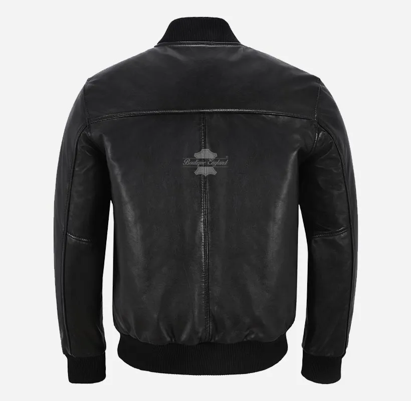 70'S CLASSIC BOMBER Leather JACKET For Men's Retro Bomber Jacket