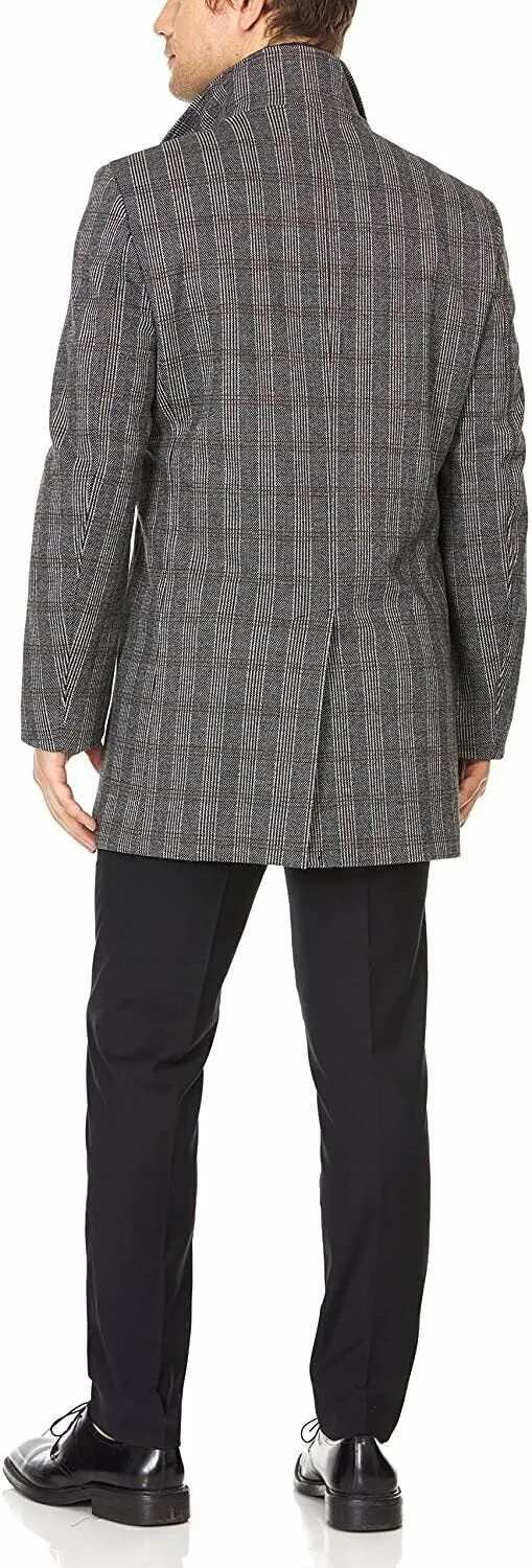 Adam Baker Men's Luxury All Weather Top Coat With Removable Quilted Bib Overcoat