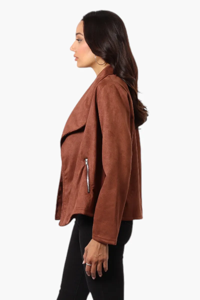 Beechers Brook Suede Waterfall Blazer - Brown