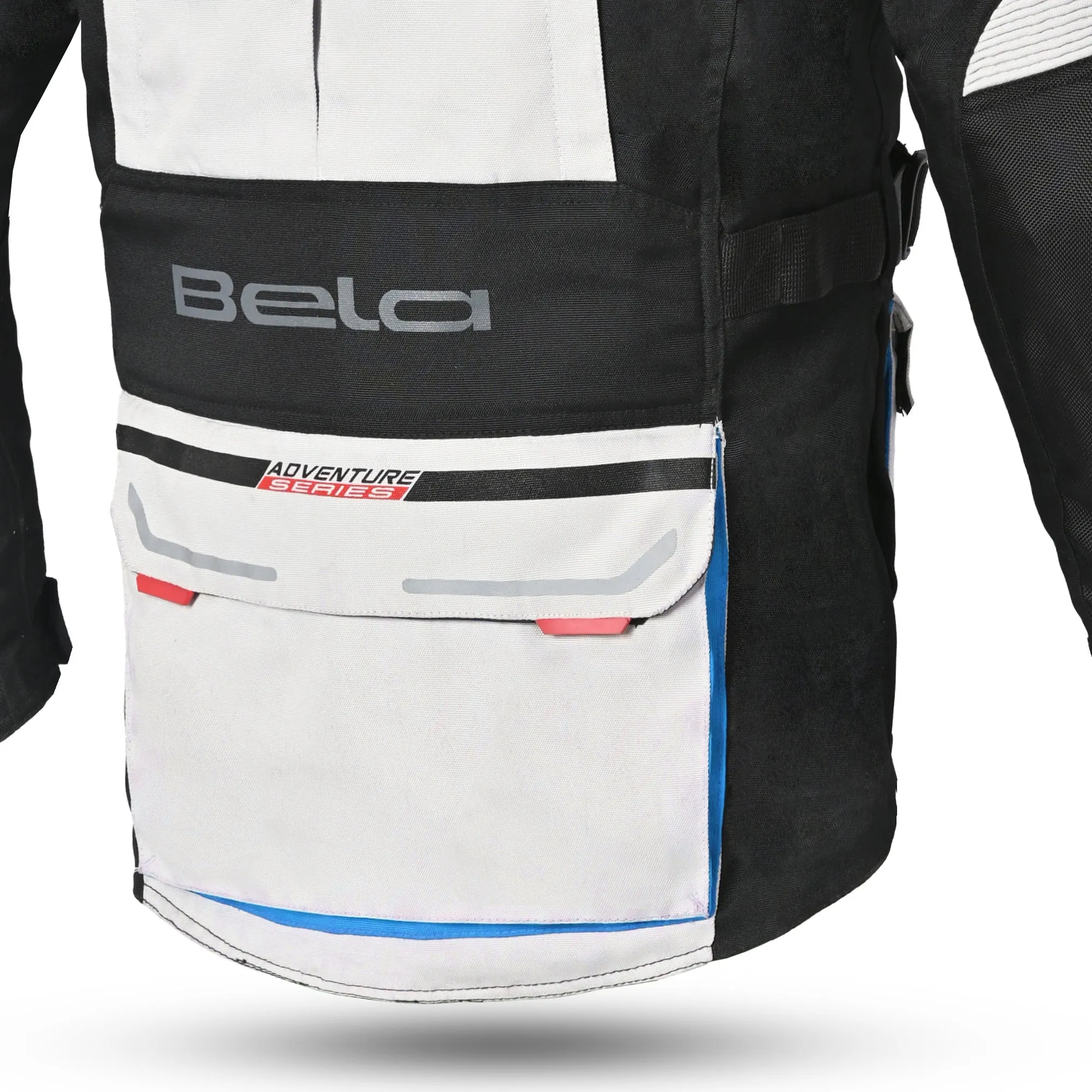 Bela Transformer Motorcycle Touring Water-Resistant Jacket Ice Black Blue