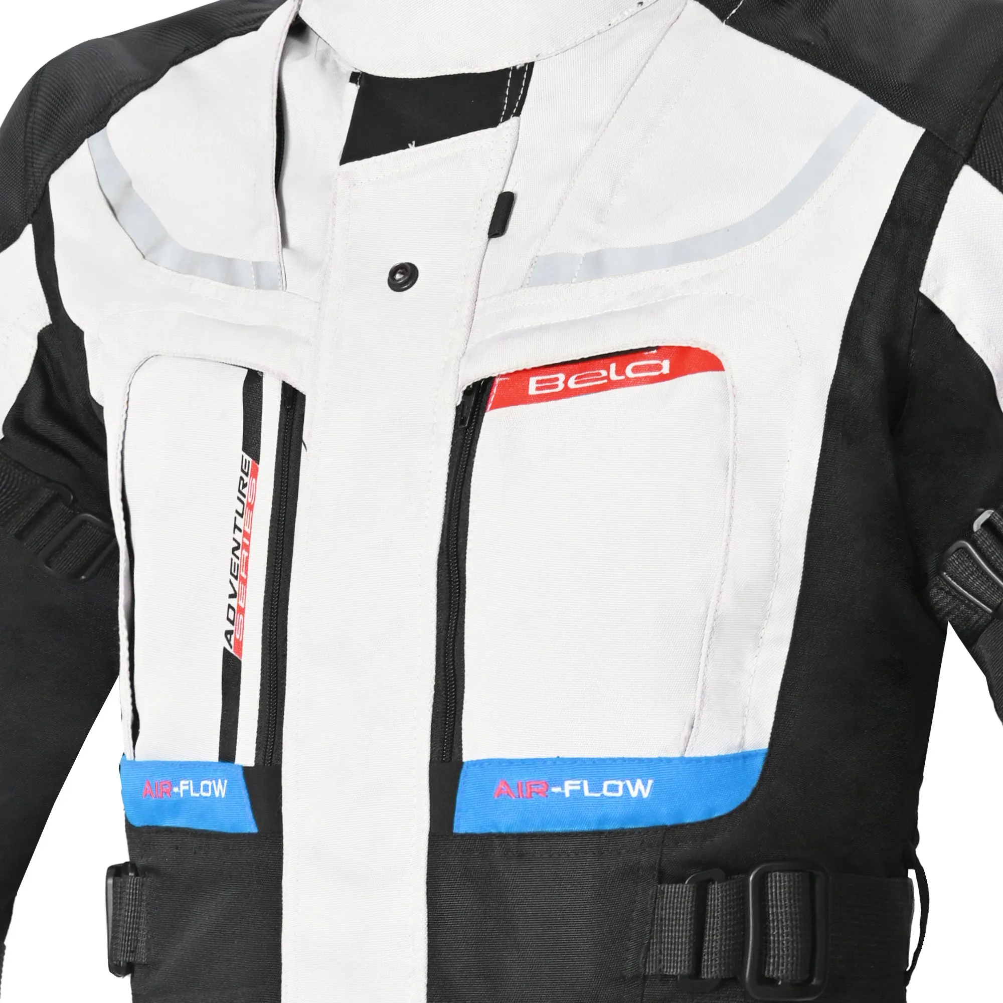 Bela Transformer Motorcycle Touring Water-Resistant Jacket Ice Black Blue