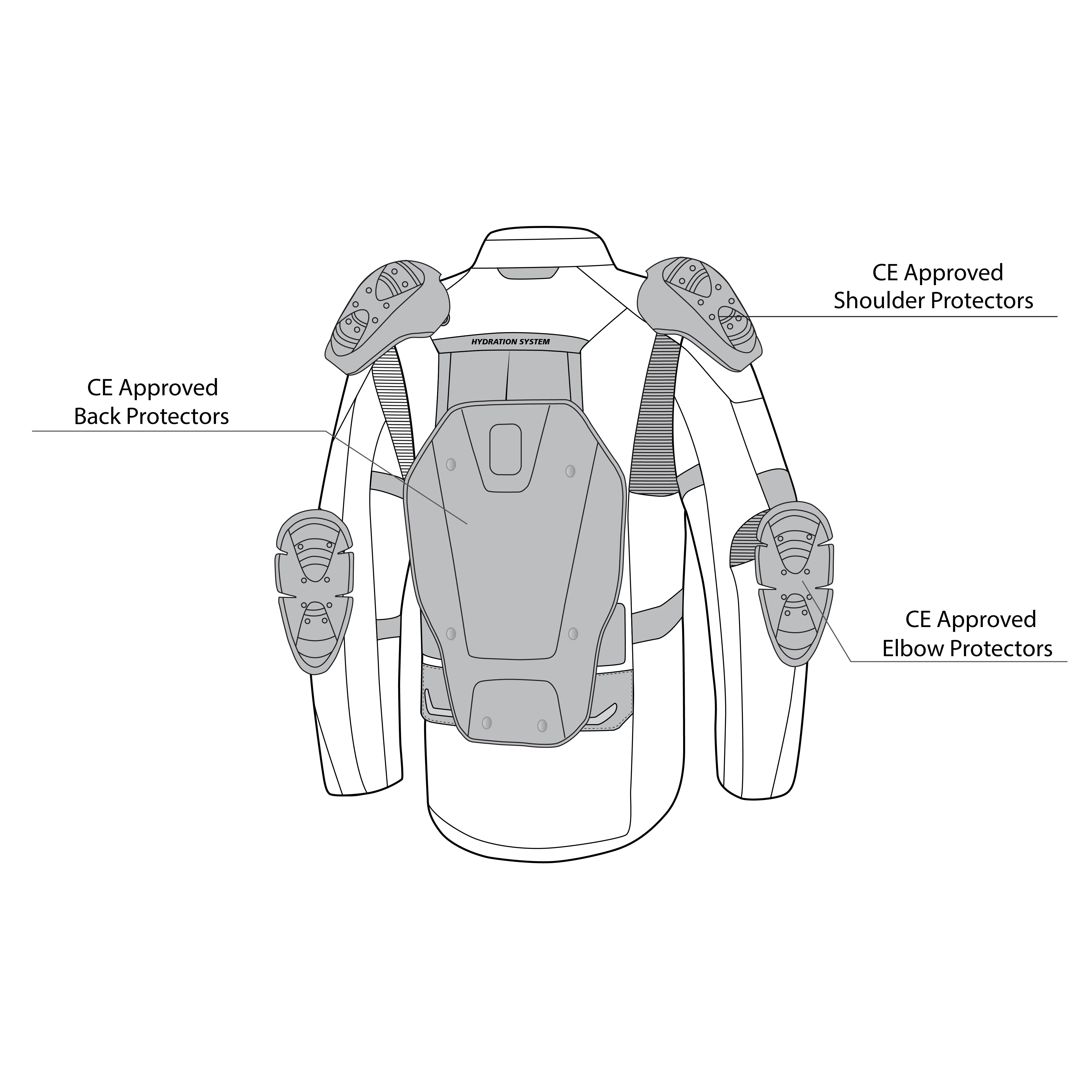 Bela Transformer Motorcycle Touring Water-Resistant Jacket Ice Black Blue