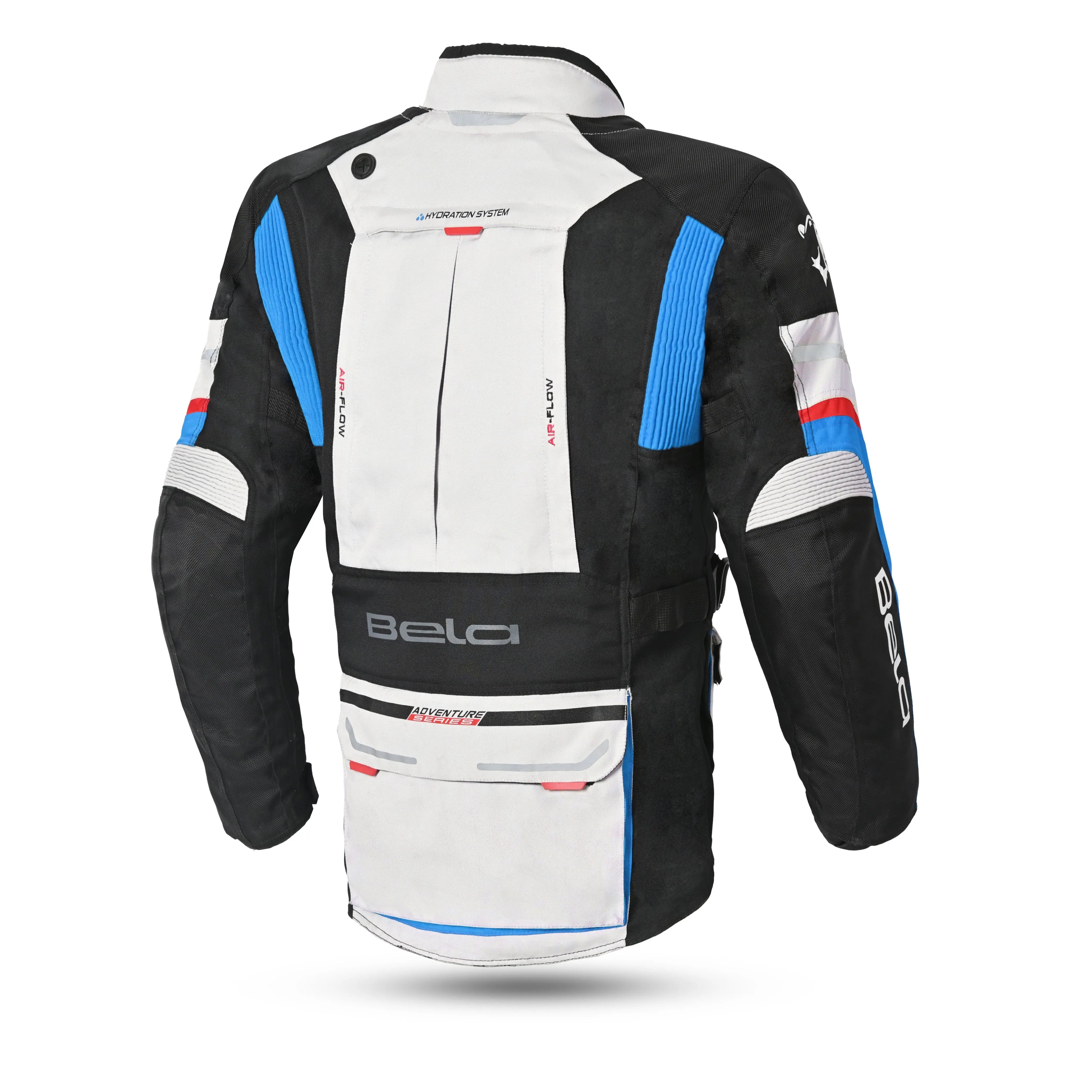 Bela Transformer Motorcycle Touring Water-Resistant Jacket Ice Black Blue