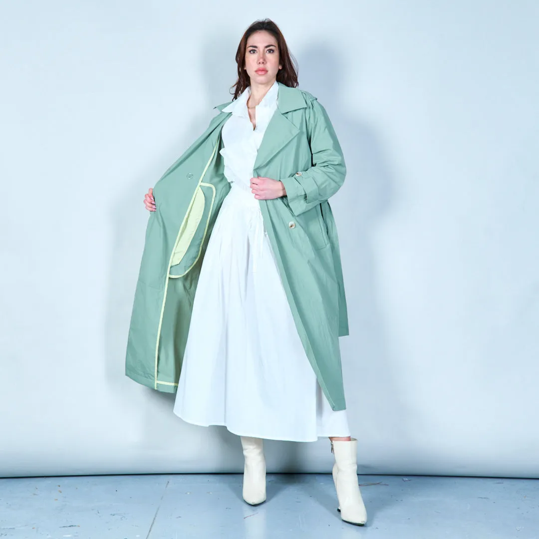 Belted trench coat with button details wholesale