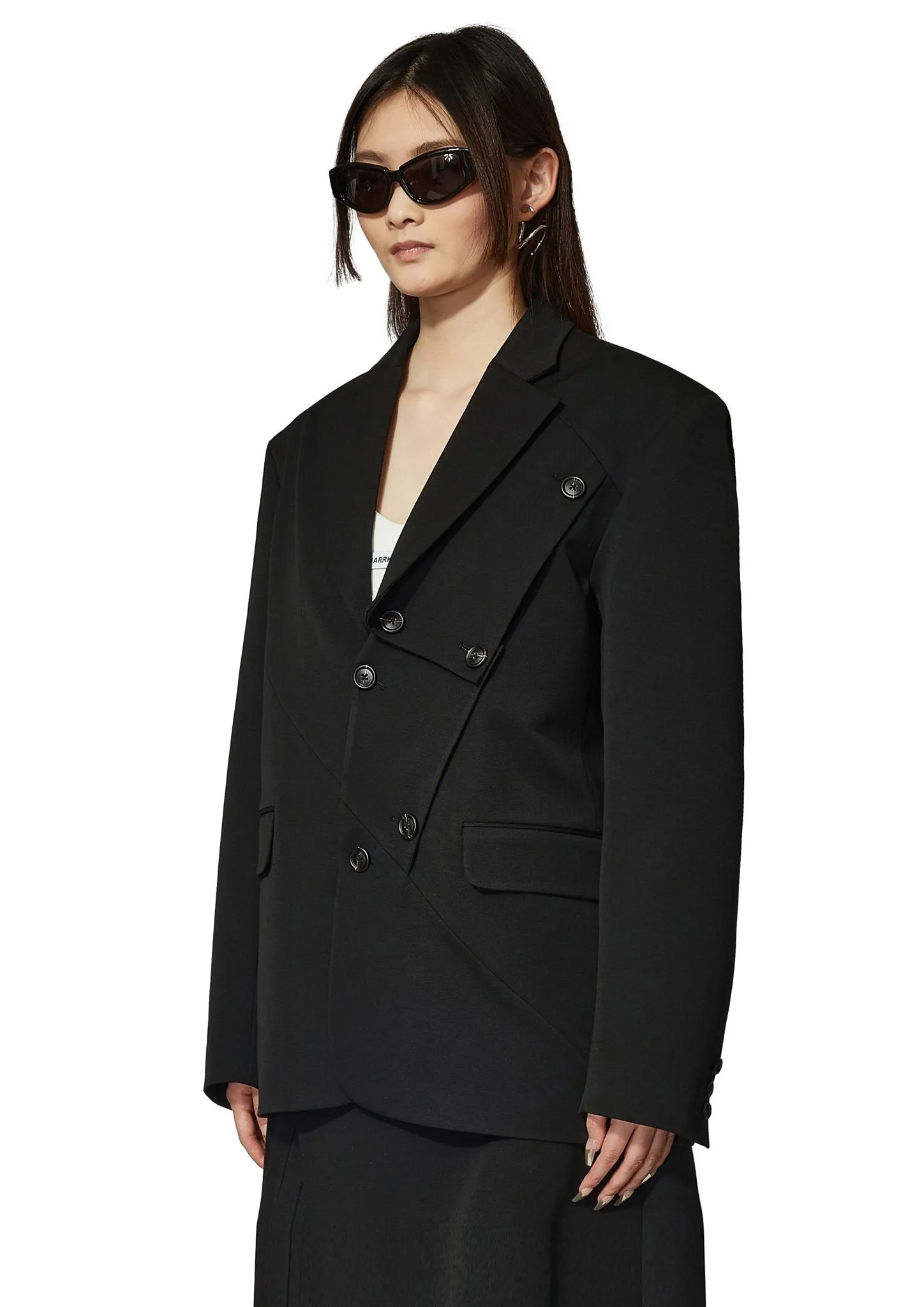 Black Double Wear Blazer Jacket