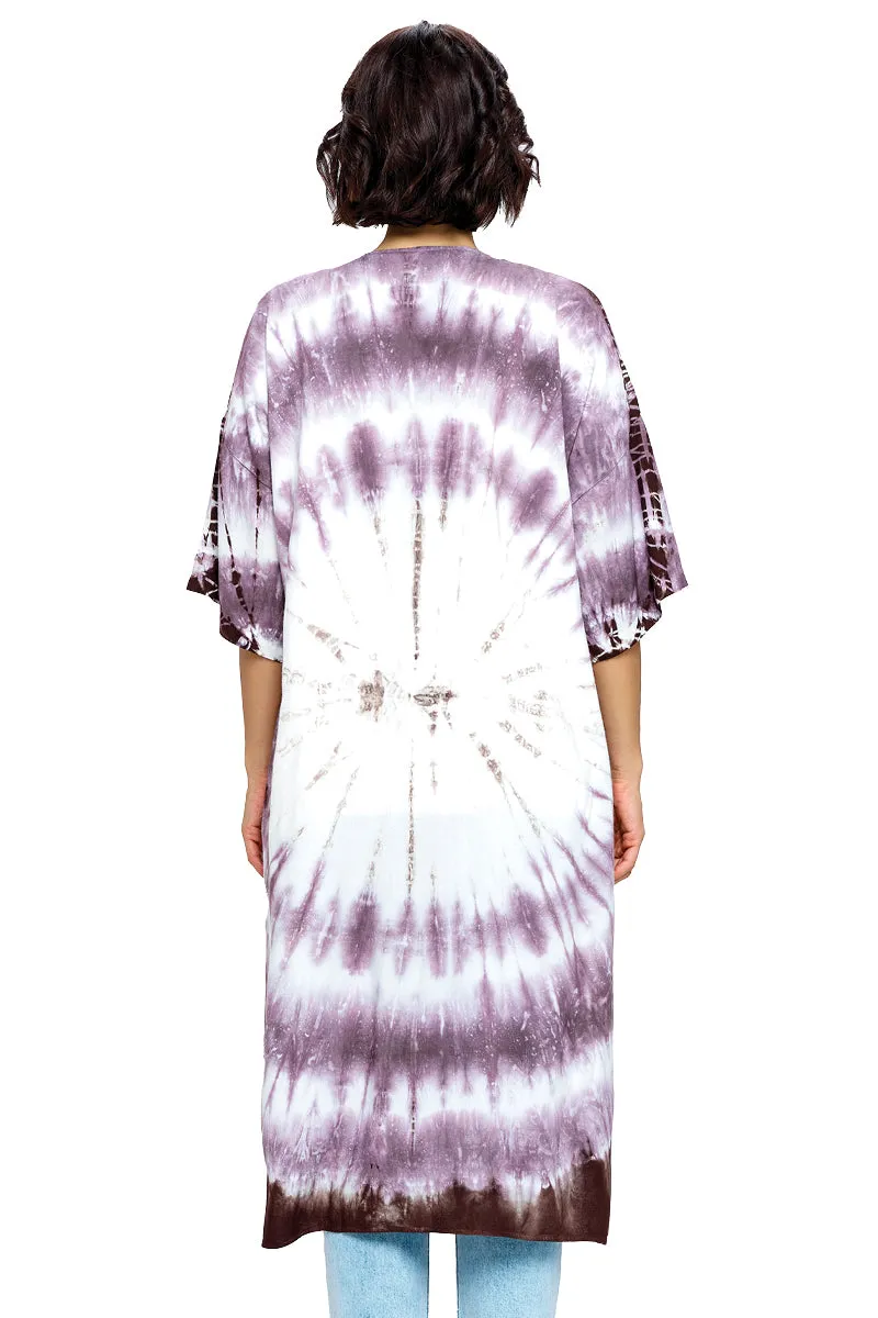 Blue Kimono Boho Style Tie Dye