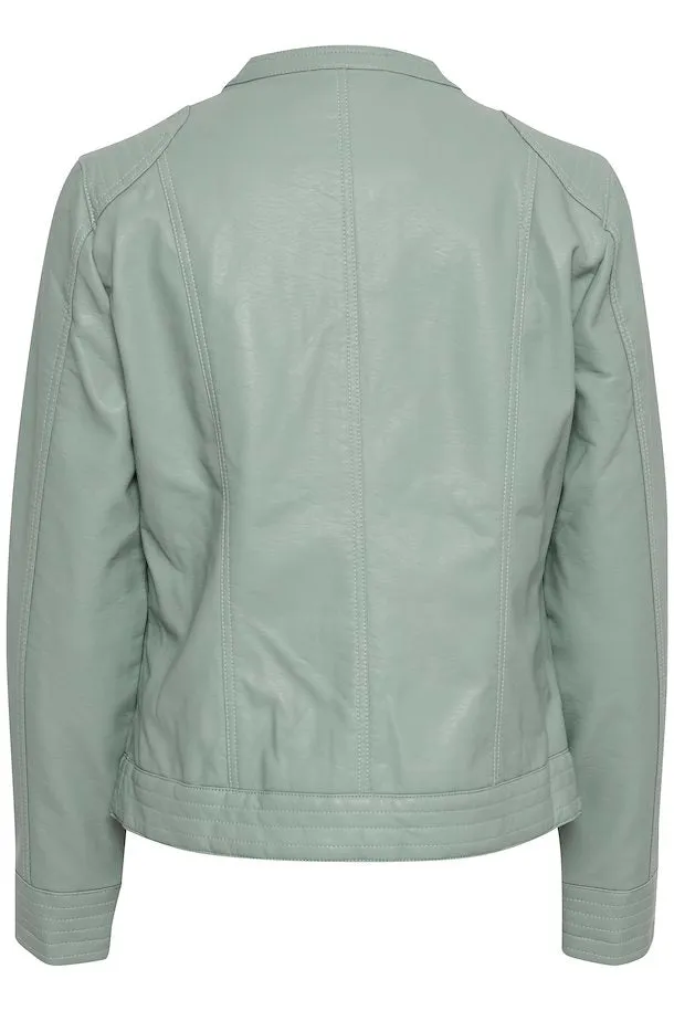 Byoung Byacom Faux Leather Jacket Green