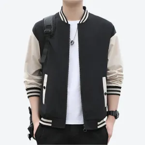 Casual Two-Tone Varsity Bomber Jackets