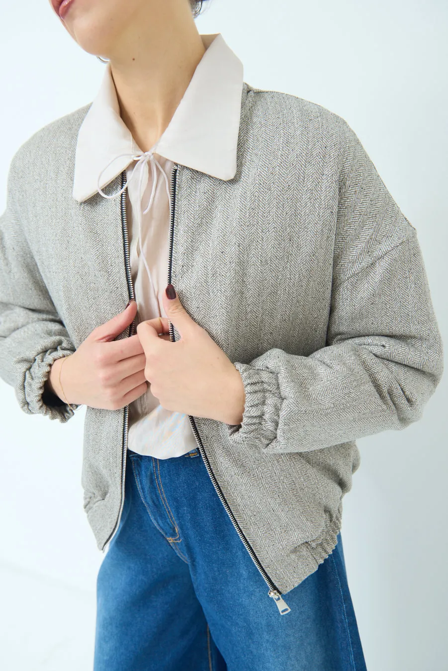 Casual zip-up jacket with collar wholesale