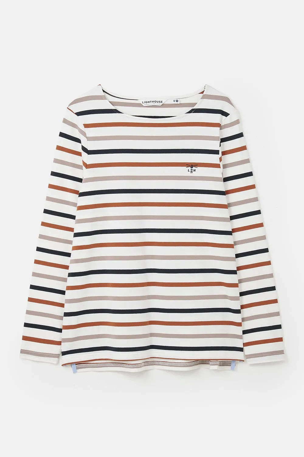 Causeway Breton Top - Rust Mocha Black Stripe