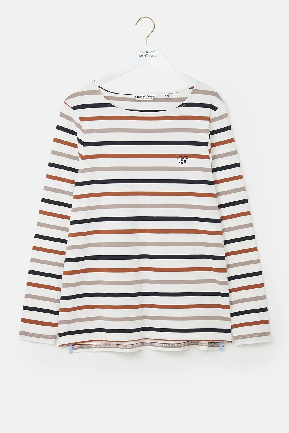 Causeway Breton Top - Rust Mocha Black Stripe