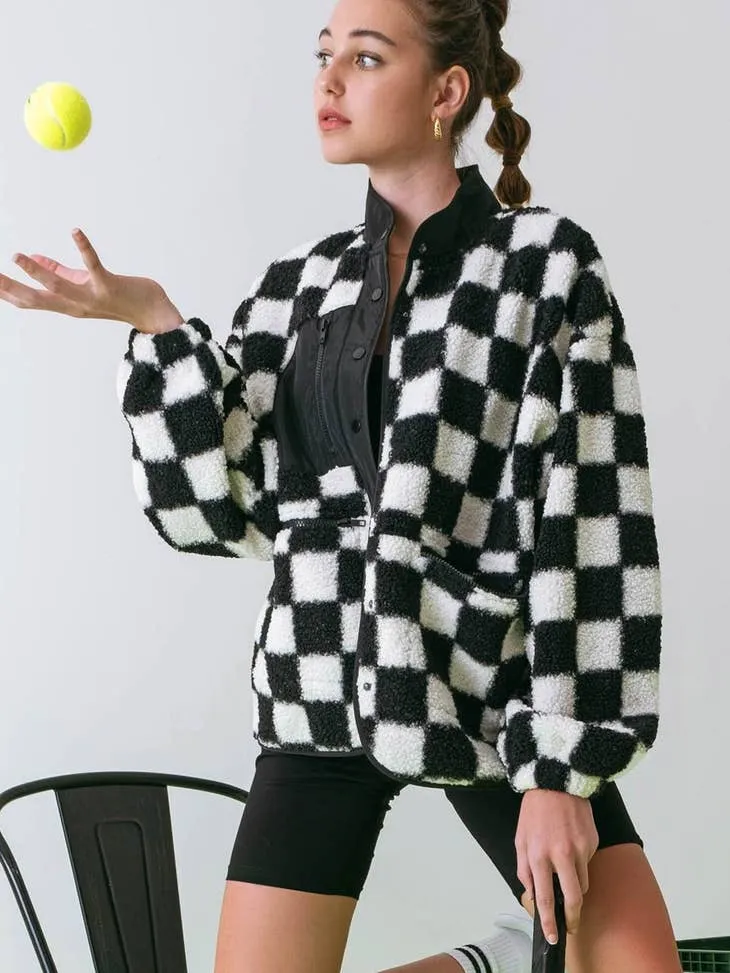 Checkered Fleece Jacket