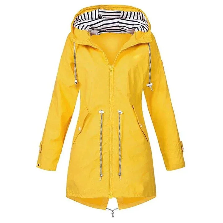 Classic Stylish Waterproof Outdoor Rain Jacket with Hood for Women | Perfect for Outdoor Activities