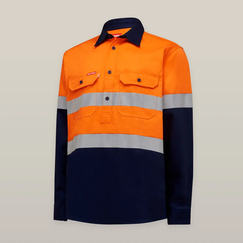 Core Hi-Vis Long Sleeve Heavyweight Closed Front Taped Shirt - Y04615