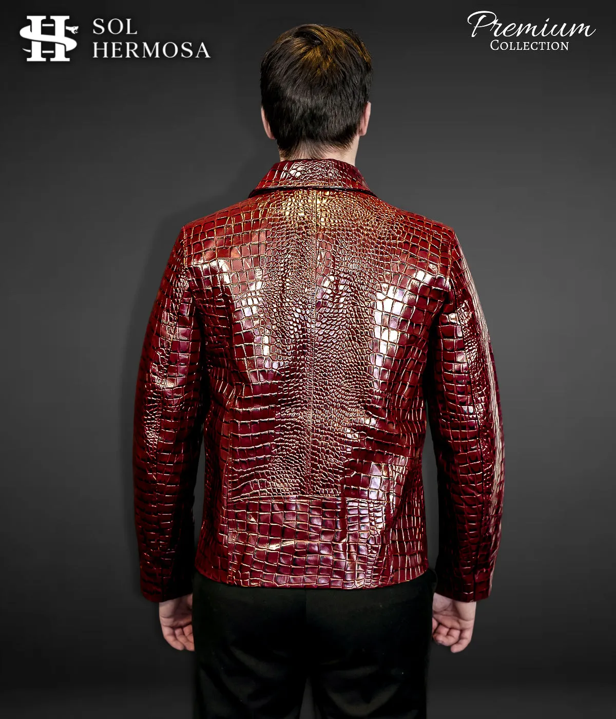 Crocodile Leather Jacket For Men - Hades