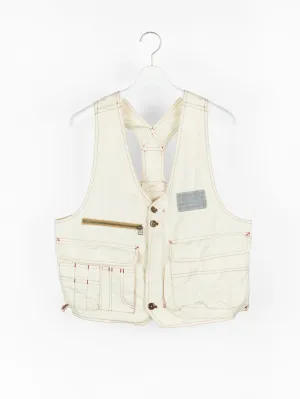 Dézert 90s White Cotton Cargo Vest