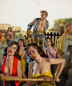 Escape From The Female Hellions Of Lumbok Tai - Wil Hulsey - Pulp Novel Cover Art - Canvas Prints