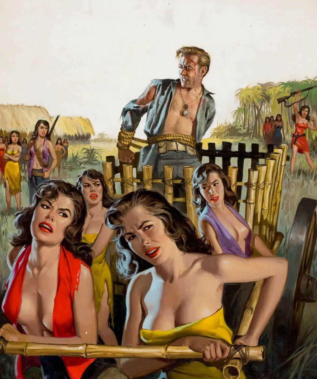 Escape From The Female Hellions Of Lumbok Tai - Wil Hulsey - Pulp Novel Cover Art