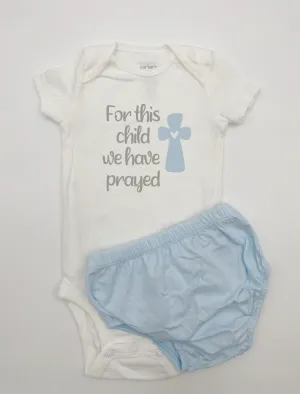 For this child We have prayed Baby Boy baptism After party 2 pcs set