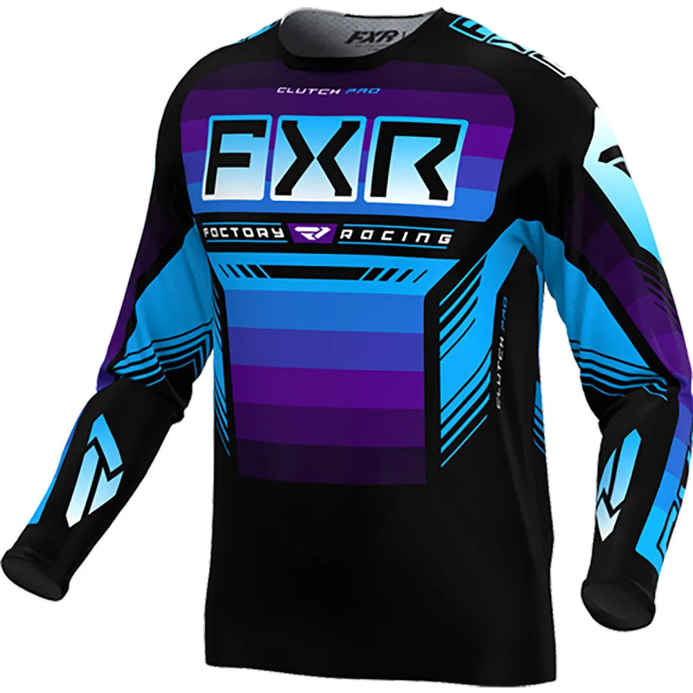 FXR Clutch Pro MX Offroad Jersey Black/Purple/Blue