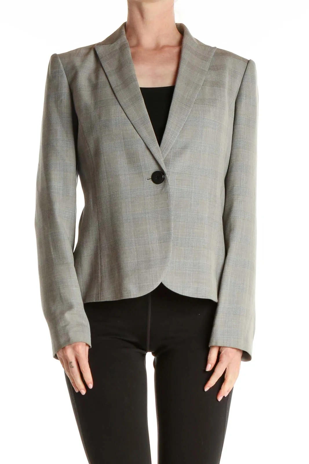 Gray Plaid Blazer