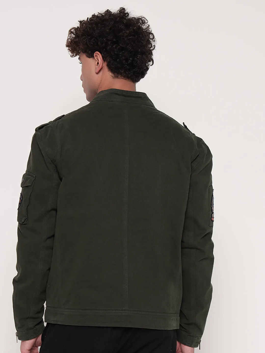 GREEN UTILITY JACKET.