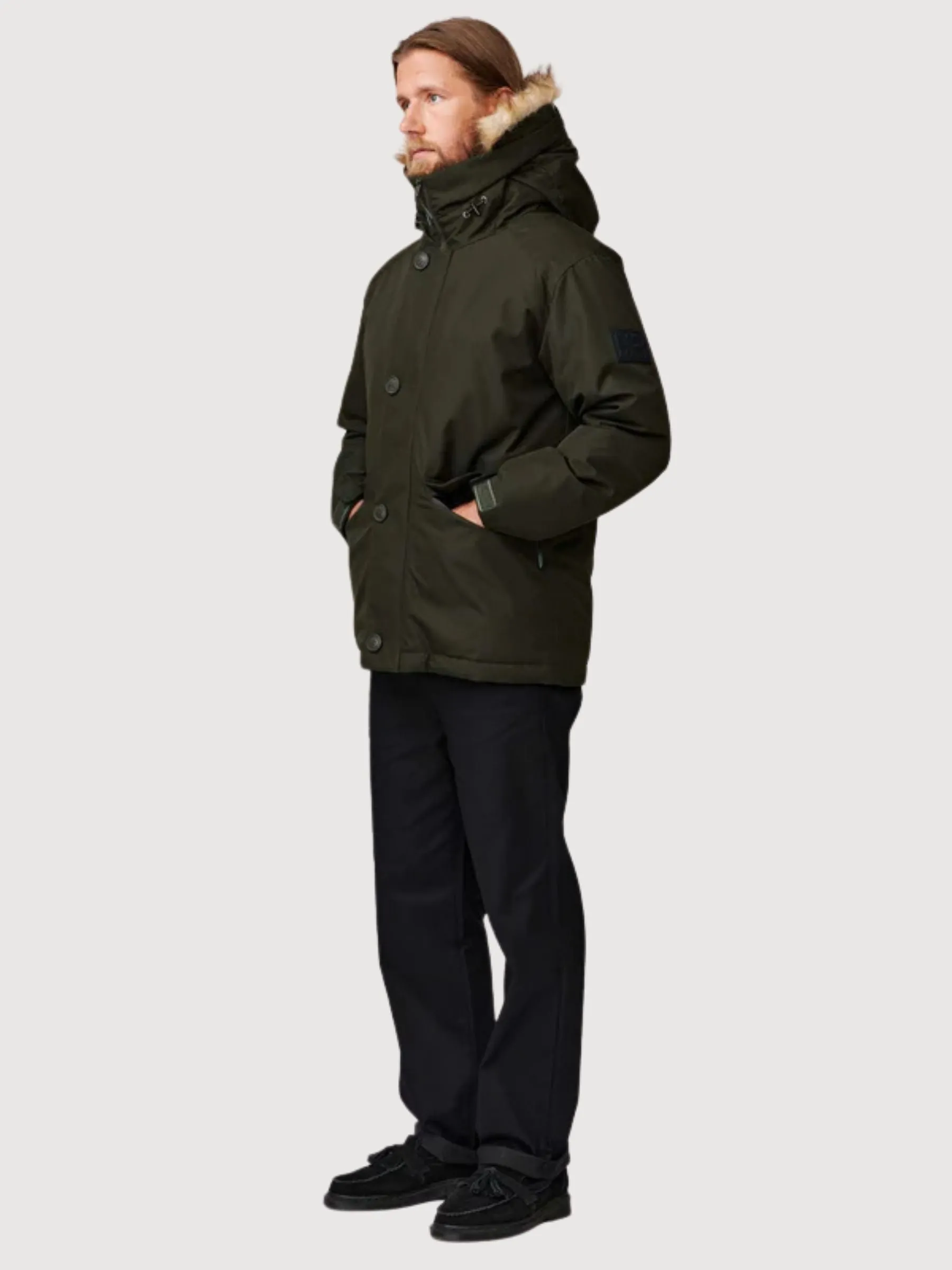 Helsinki Dark Green Man Parka Jacket | Makia