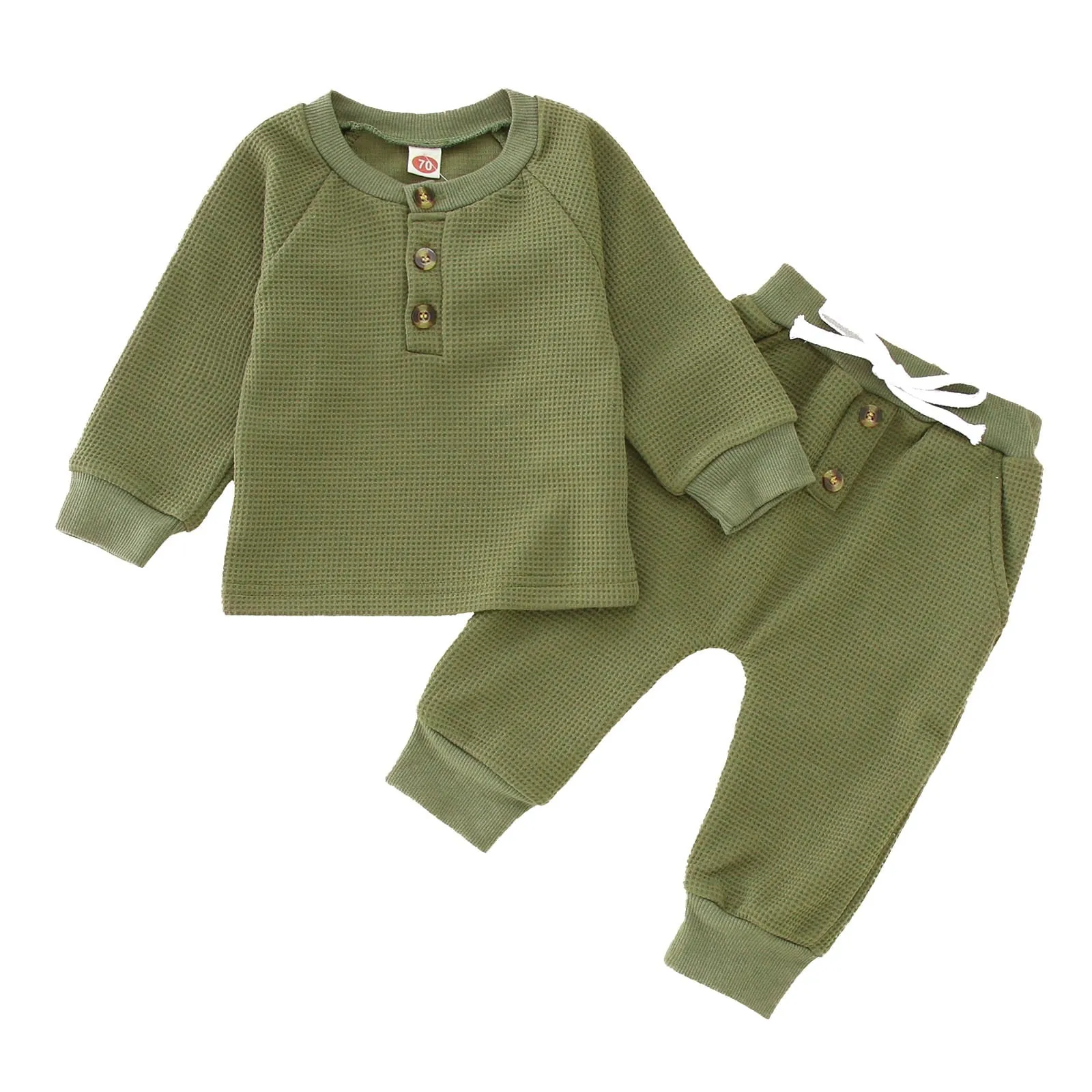 Infant Shirt with Bow Tie Toddler Boys Winter Long Sleeve Solid Colors 2PCS Outfit