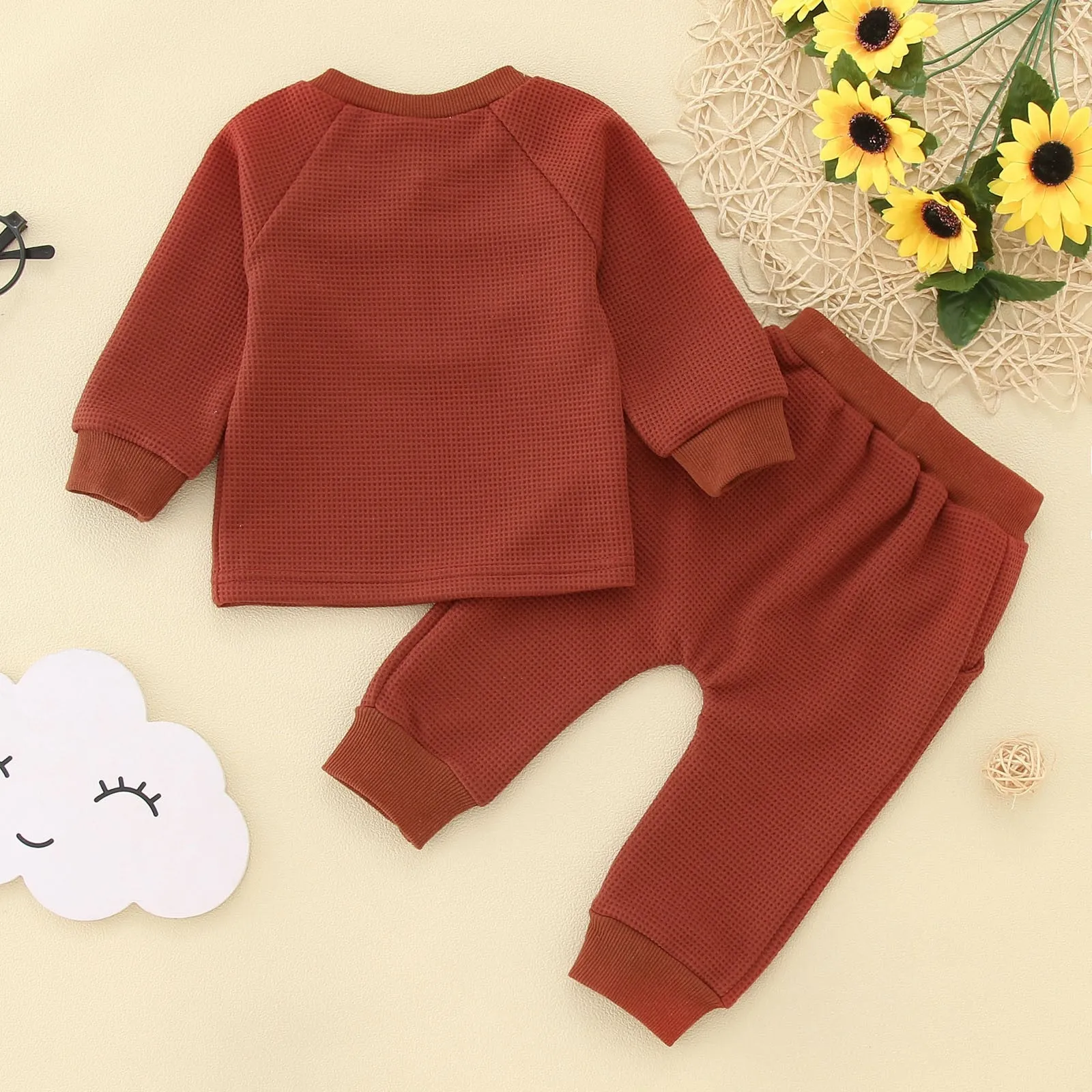 Infant Shirt with Bow Tie Toddler Boys Winter Long Sleeve Solid Colors 2PCS Outfit