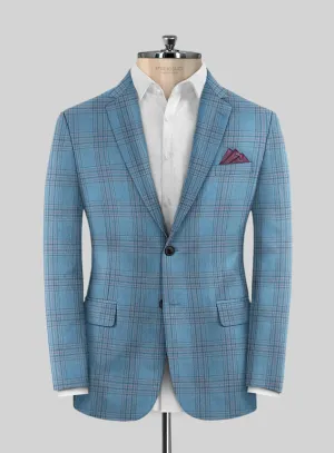 Italian Murano Beni Blue Wool Linen Silk Jacket