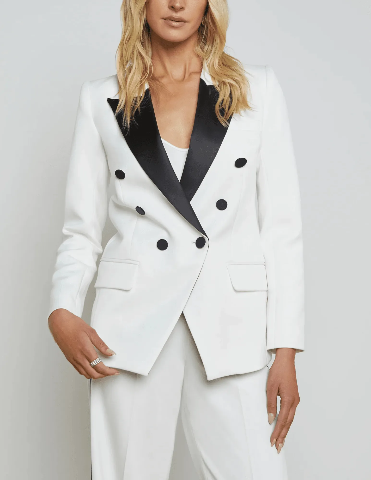 L'Agence Kendi Long Double Breasted Blazer