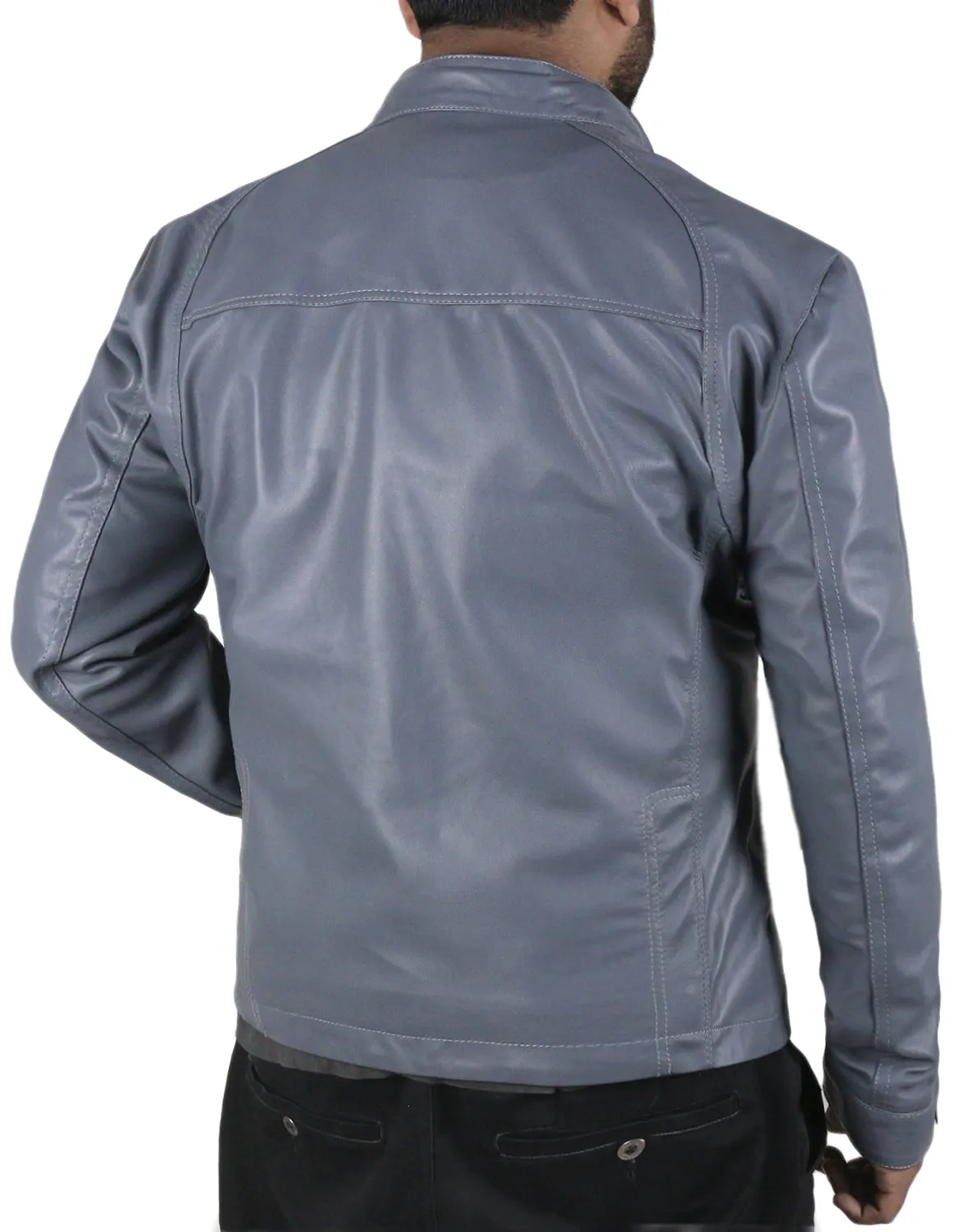 Leather Jackets Hub Mens Genuine Lambskin Leather Jacket (Black, Classic Jacket) - 1501168