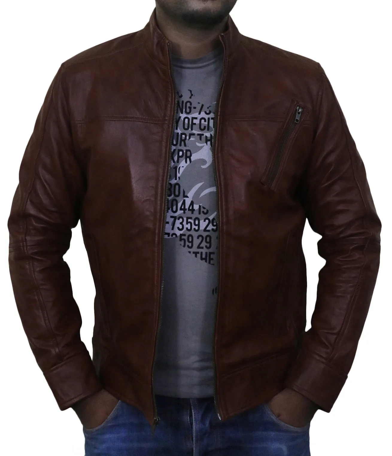 Leather Jackets Hub Mens Genuine Lambskin Leather Jacket (Black, Racer Jacket) - 1501183