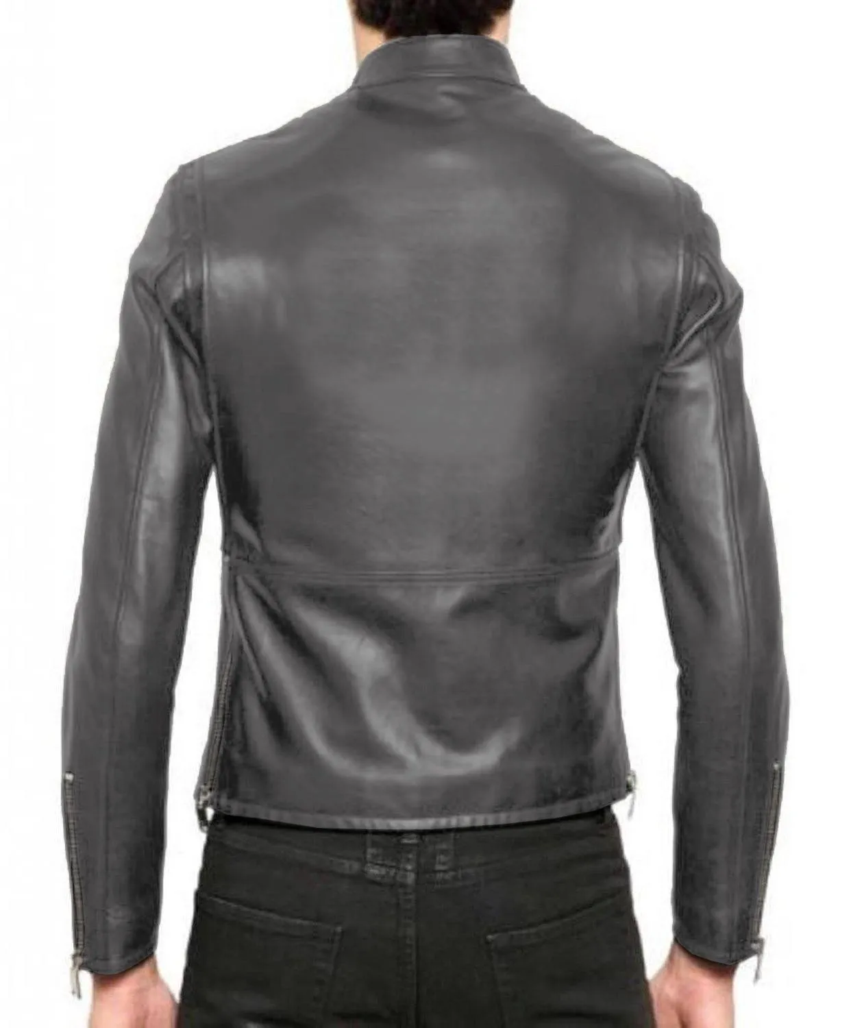 Leather Jackets Hub Mens Genuine Lambskin Leather Jacket (Black, Racer Jacket) - 1501203