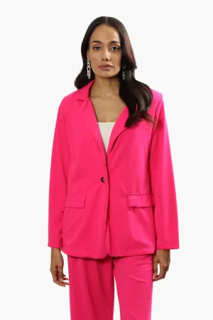 Limite Solid Single Button Blazer - Pink