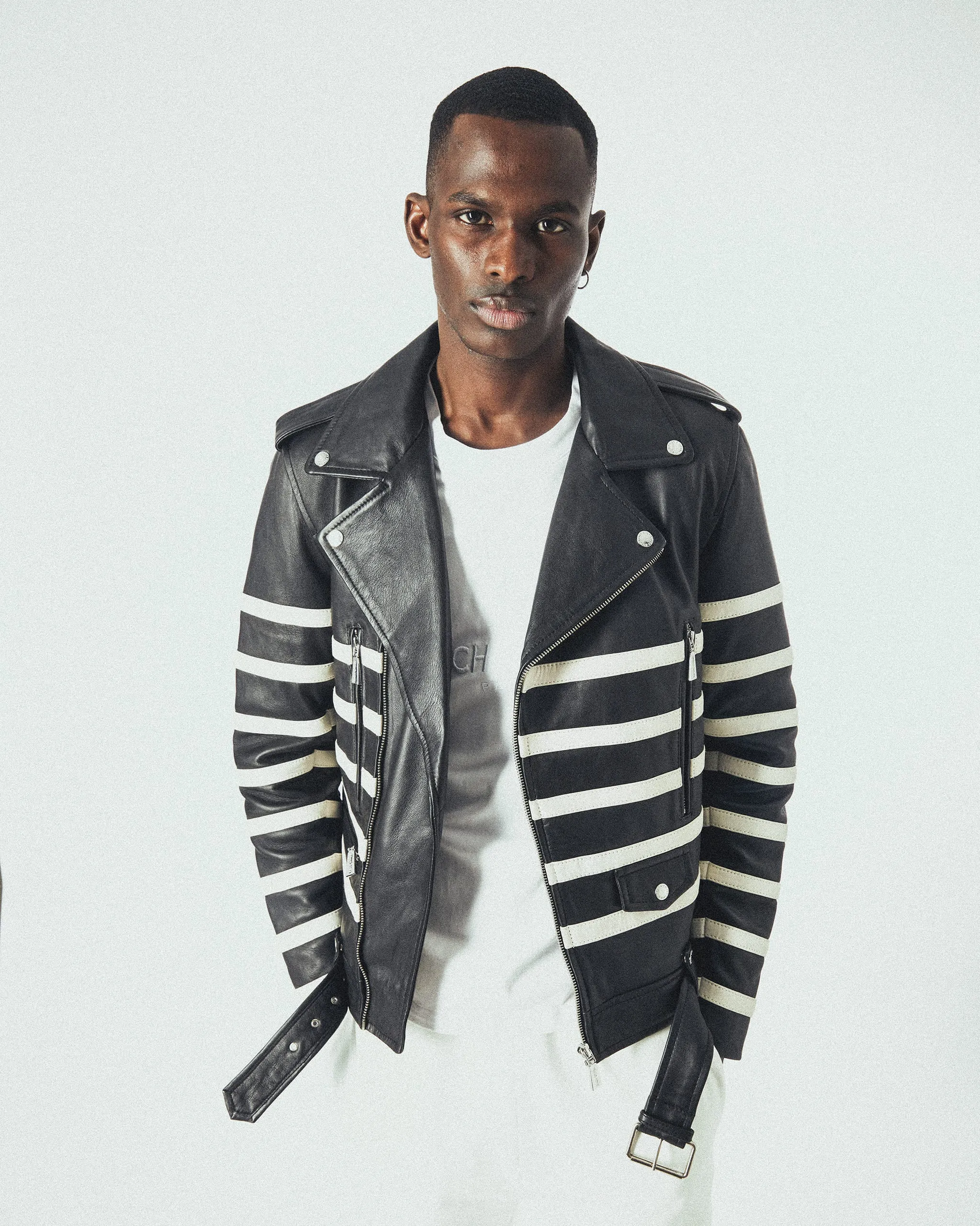 Mariniere Classic leather biker jacket