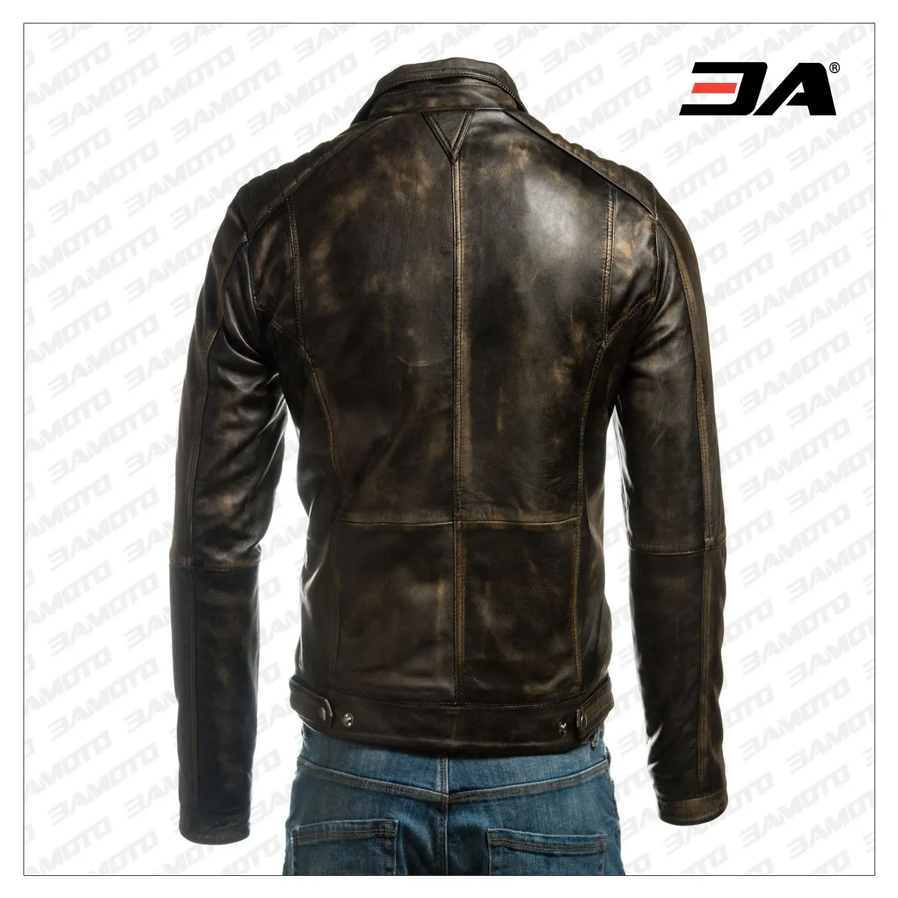 Men Vintage Biker Leather Jacket