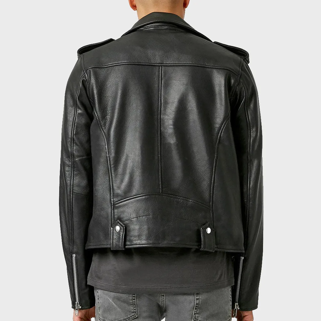 Men's Leather Biker Jacket