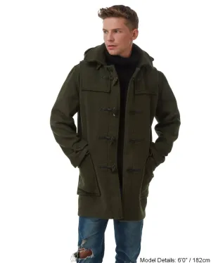 Men's London Classic Fit Duffle Coat - Olive