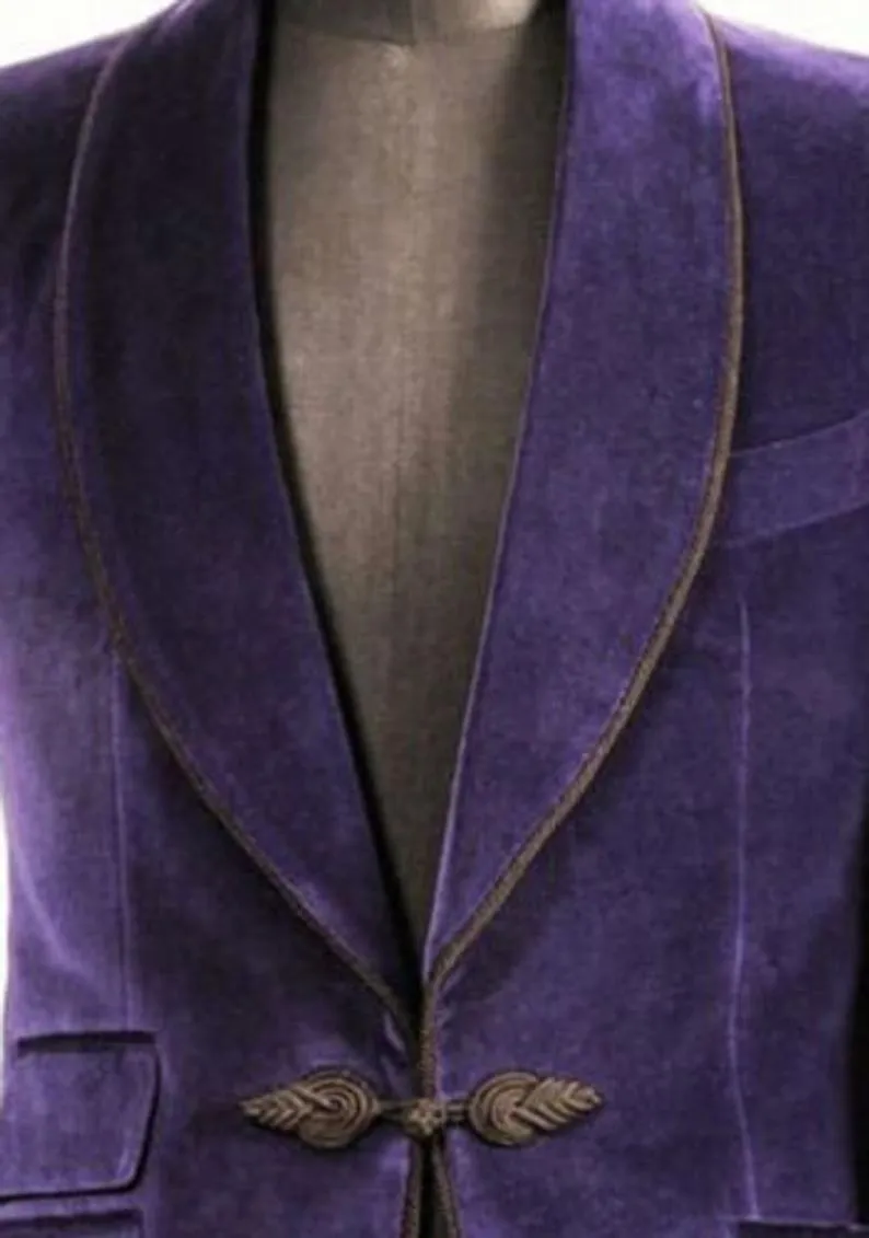 Mens Purple Velvet Jacket Elegant Luxury Blazer Jacket Dinner Party Wear Blazers