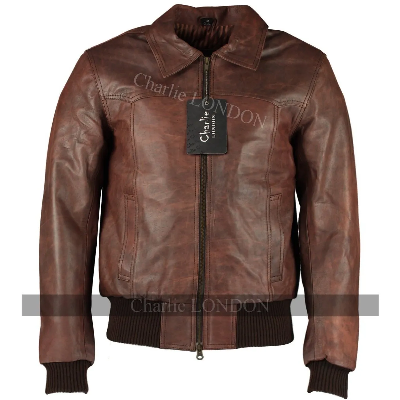 Men's The Deal Black Bomber Leather Jacket