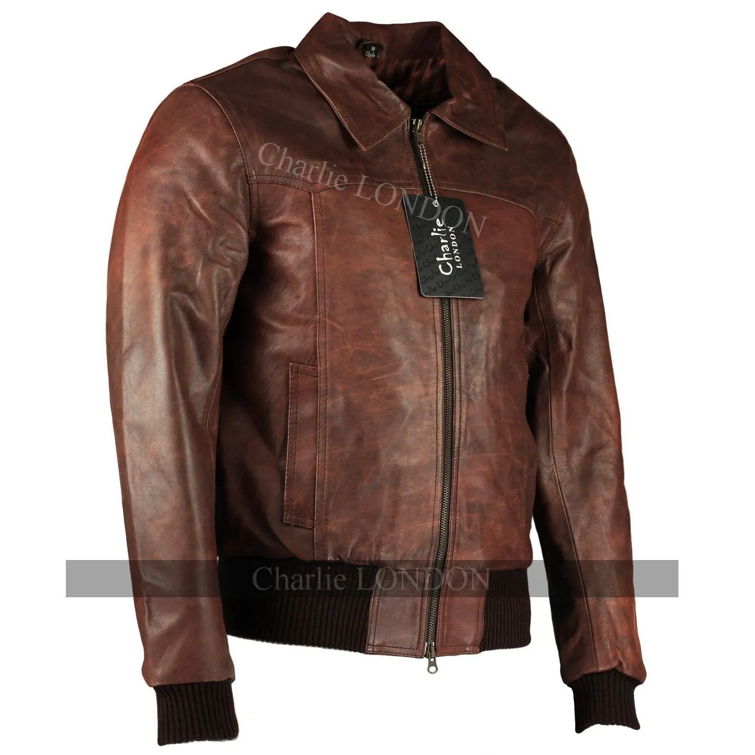 Men's The Deal Black Bomber Leather Jacket