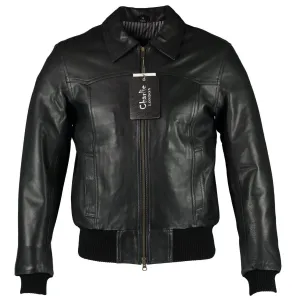 Men's The Deal Black Bomber Leather Jacket