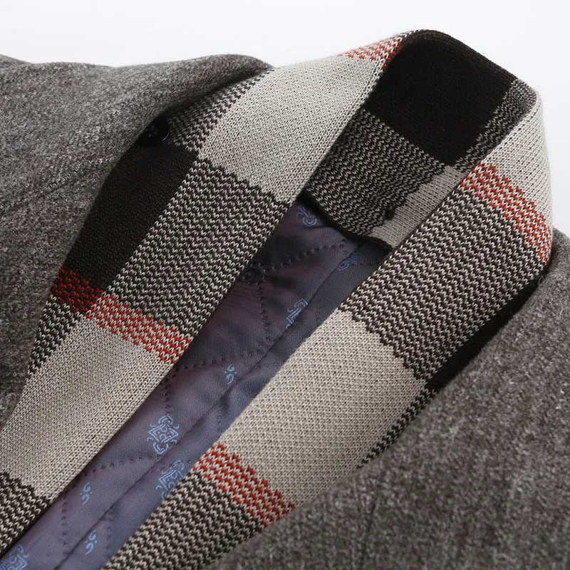 Men's Top Slim-Fit Wool Coat With Scarf