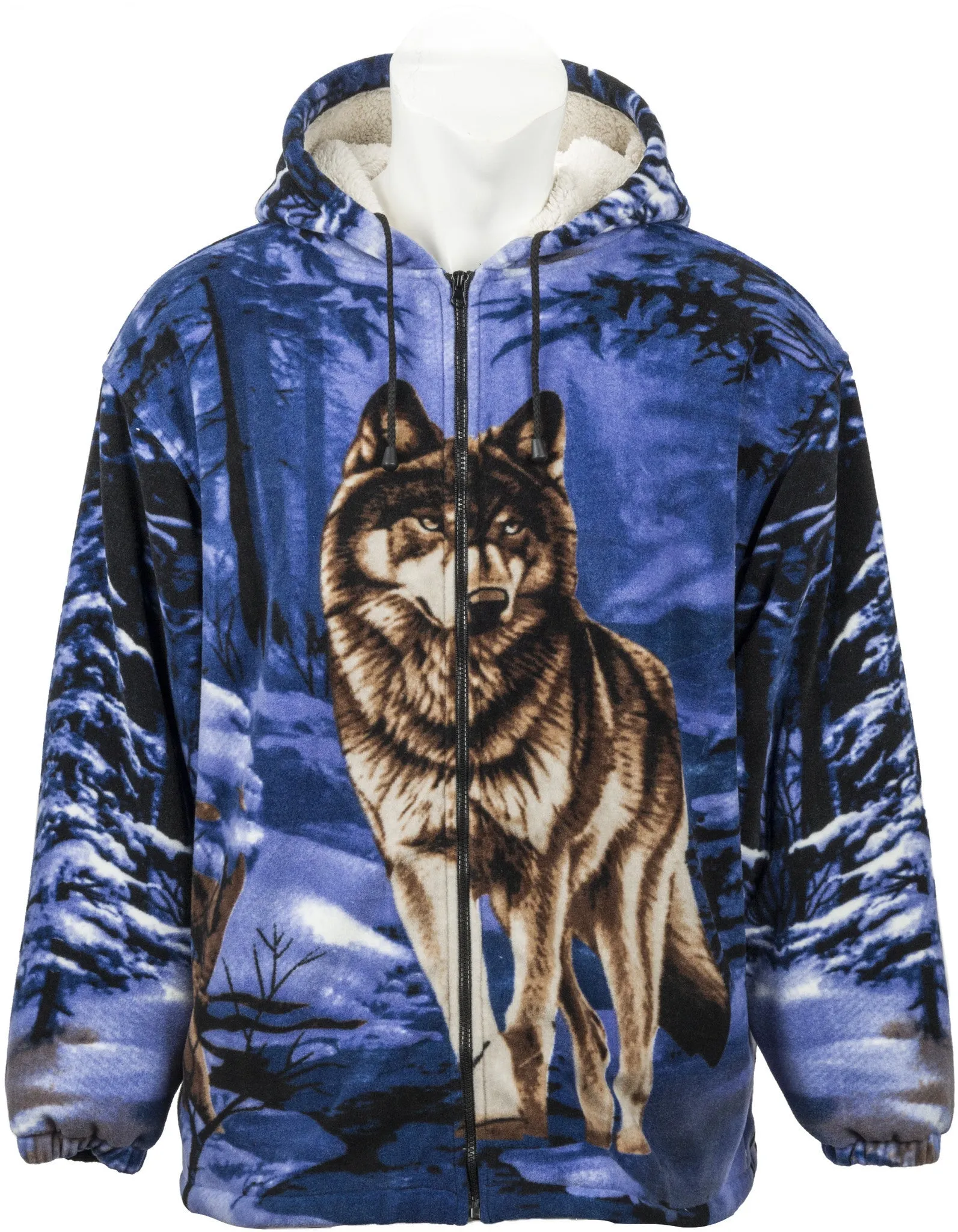 MENS/WOMENS R'LIXIO FAUX FUR BLUE WOLF ANIMAL JACKET