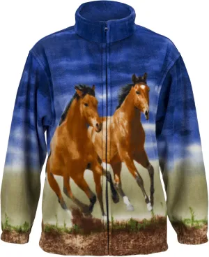 MENS/WOMENS R'LIXIO WILDLIFE BLUE HORSE ANIMAL JACKET