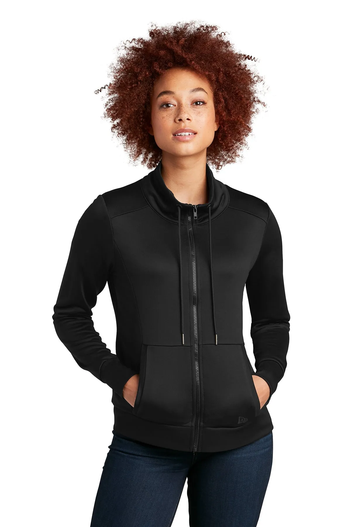 New Era Ladies Performance Terry Full-Zip Customized Jackets, Black