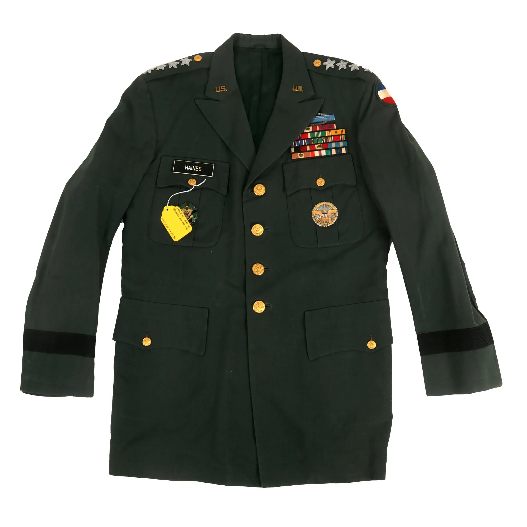 Original U.S. Vietnam War Army General Ralph E. Haines Jr. Class A Green Service Uniform With Visor - Army’s Oldest General At Time of Death